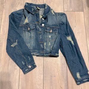Distressed Denim Jacket size Medium